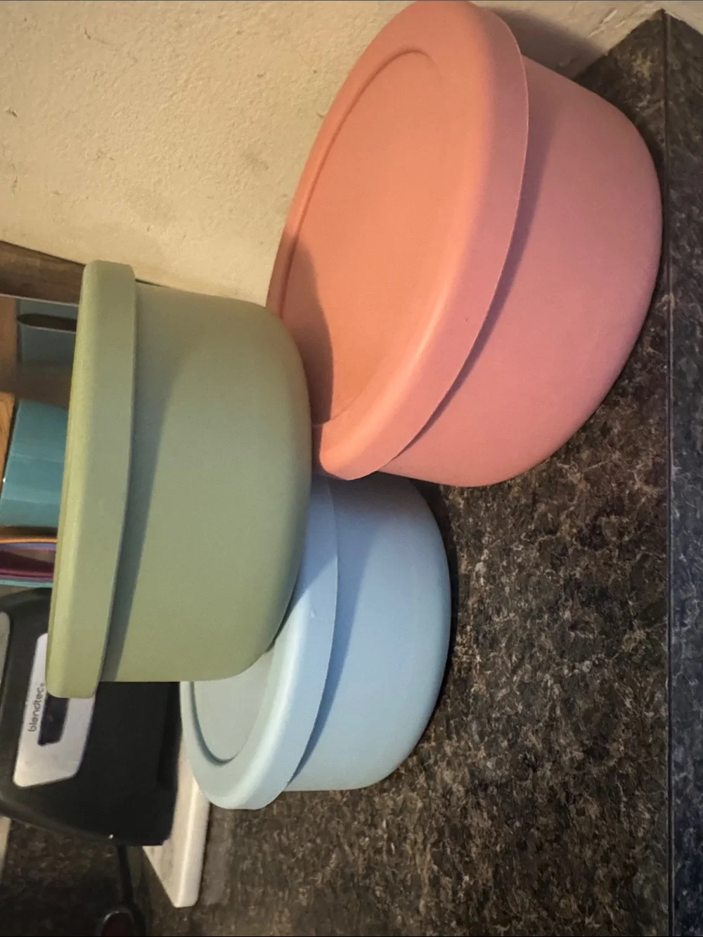 Stackable Pastel Silicone Food Storage Bowls - Set of 3